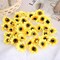 100PCS Artificial Sunflower Heads – Yellow Silk Fabric Flowers for DIY Crafts, Wedding Decor, Home Party, Hair Clips, Wreaths, Engagement Decorations